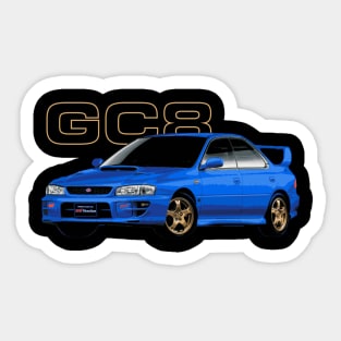 WRX STI GC8 Version 5 rally blue Sticker